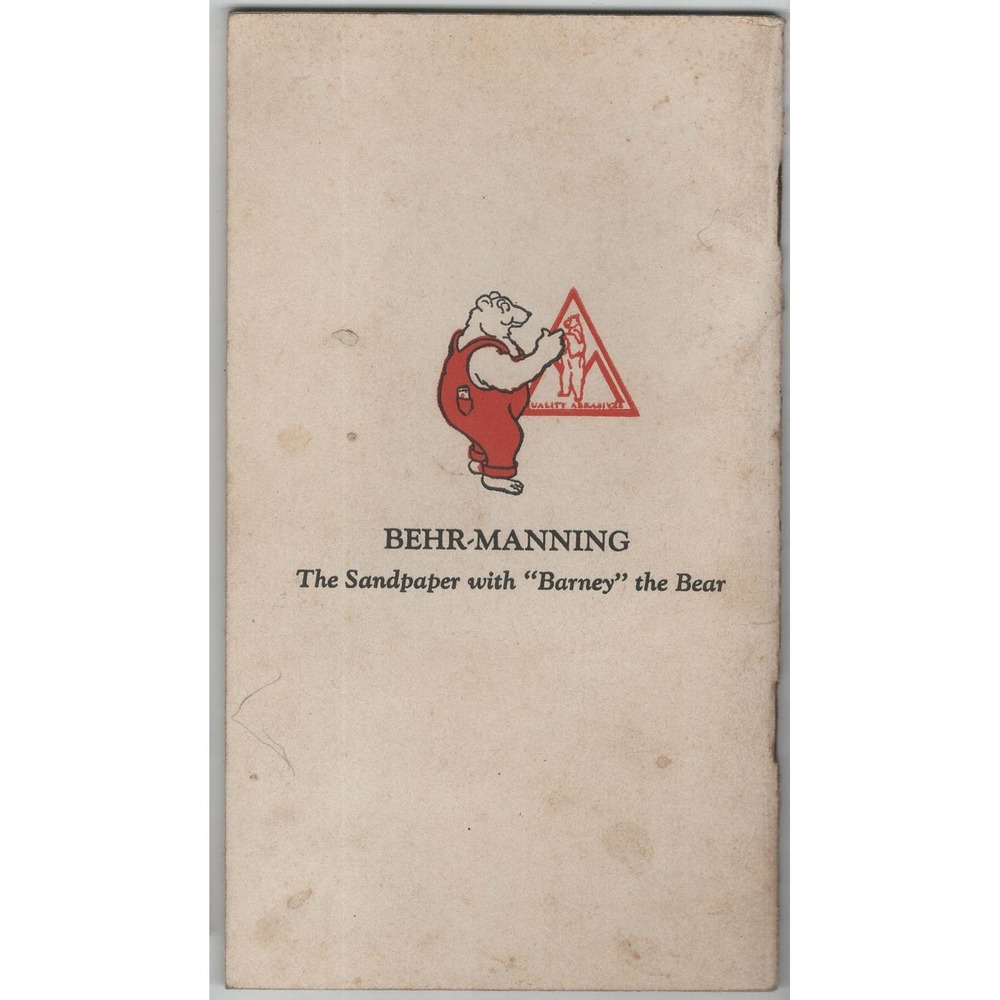 Vintage Behr-Manning Sandpaper Its How and Why Booklet Barney the Bear - Picture 2 of 2
